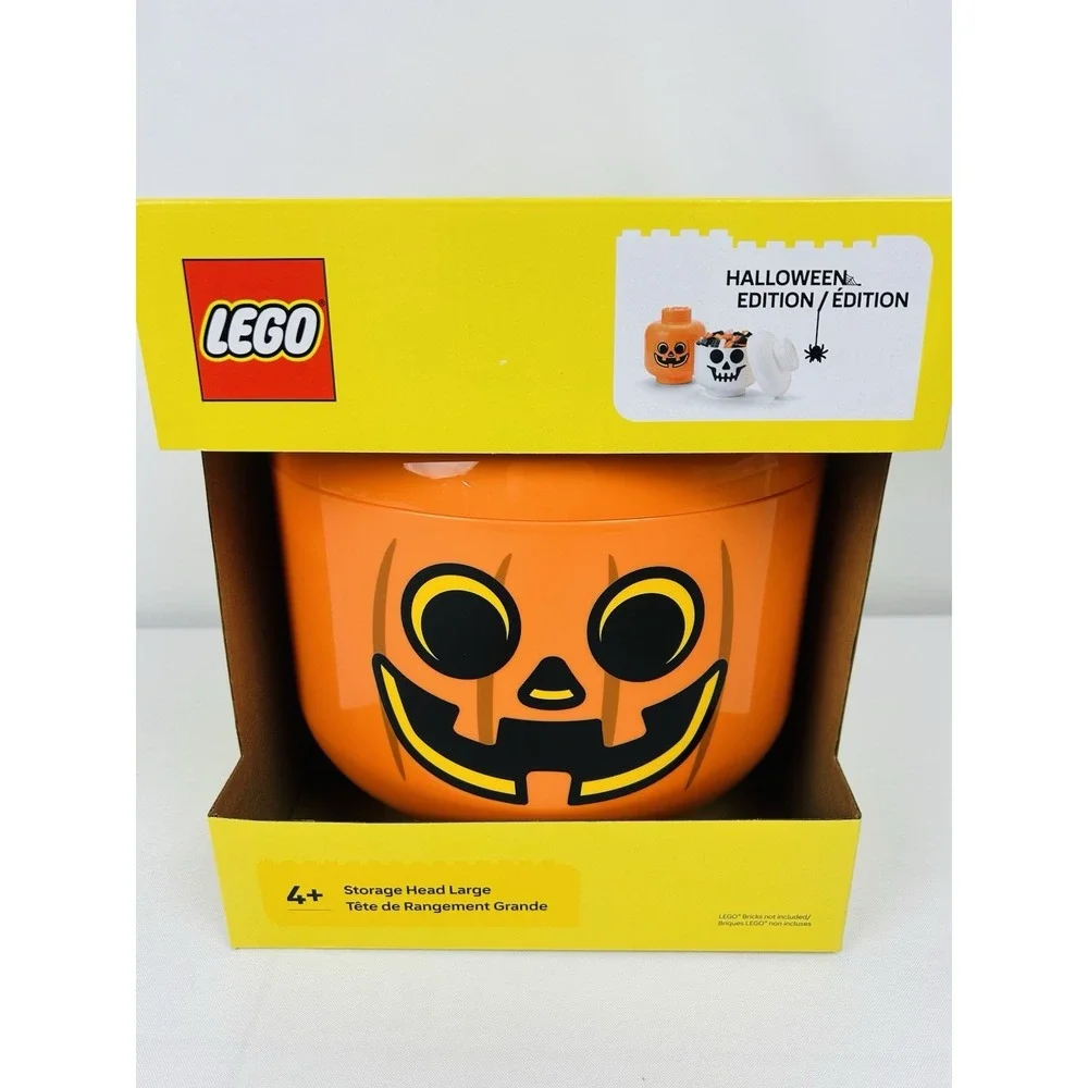LEGO Large 11in Halloween Pumpkin Jack-O-Lantern Orange Storage Head 4032